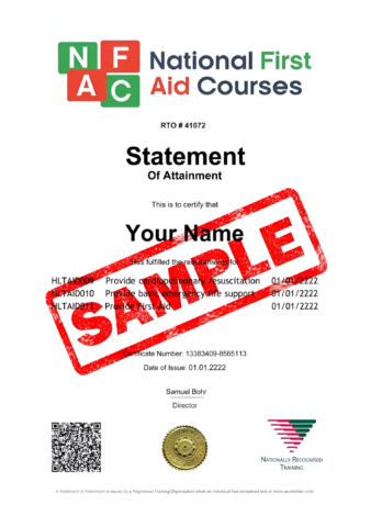 SafeWork NSW First Aid Course Provider RTO 41072