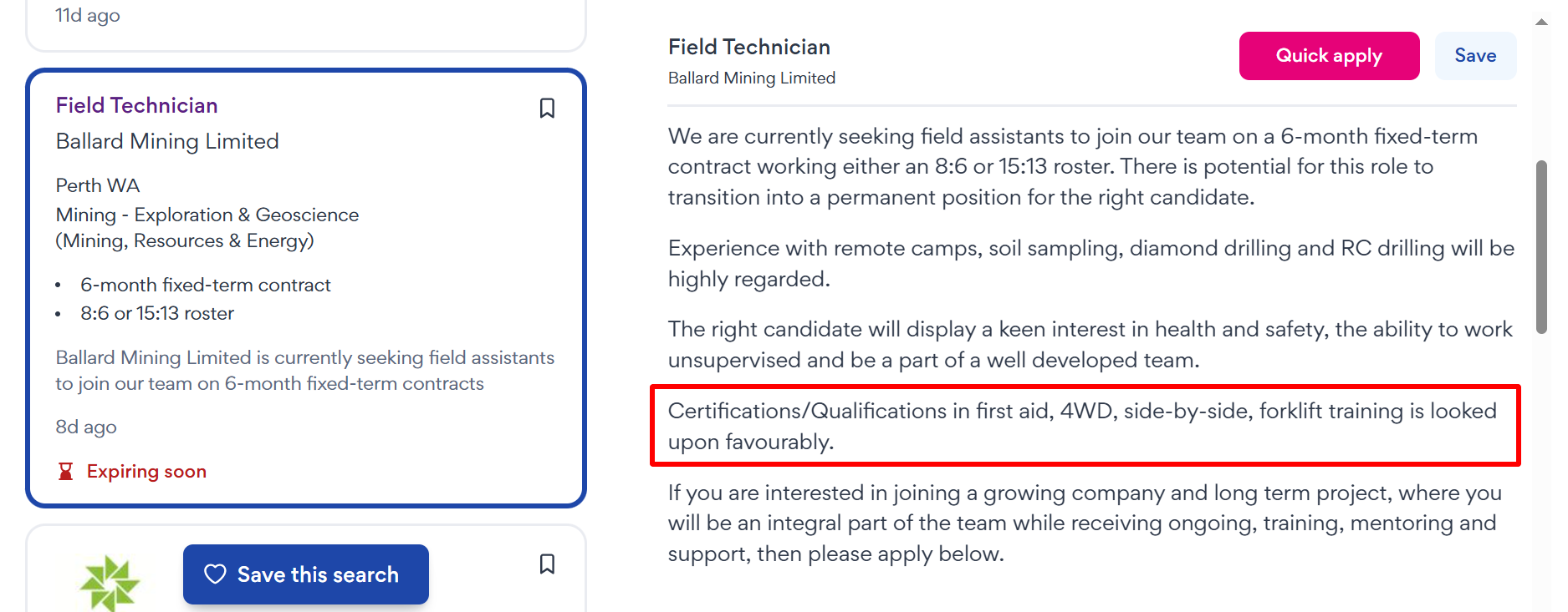 Field tech mining