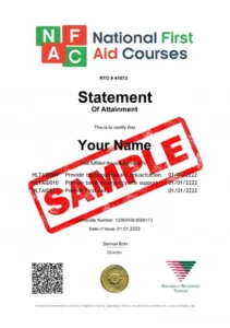 Statement of Attainment First Aid