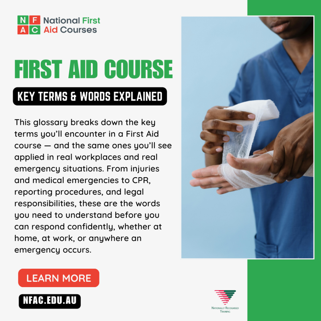 First Aid Course Glossary: Key Terms and Words Explained